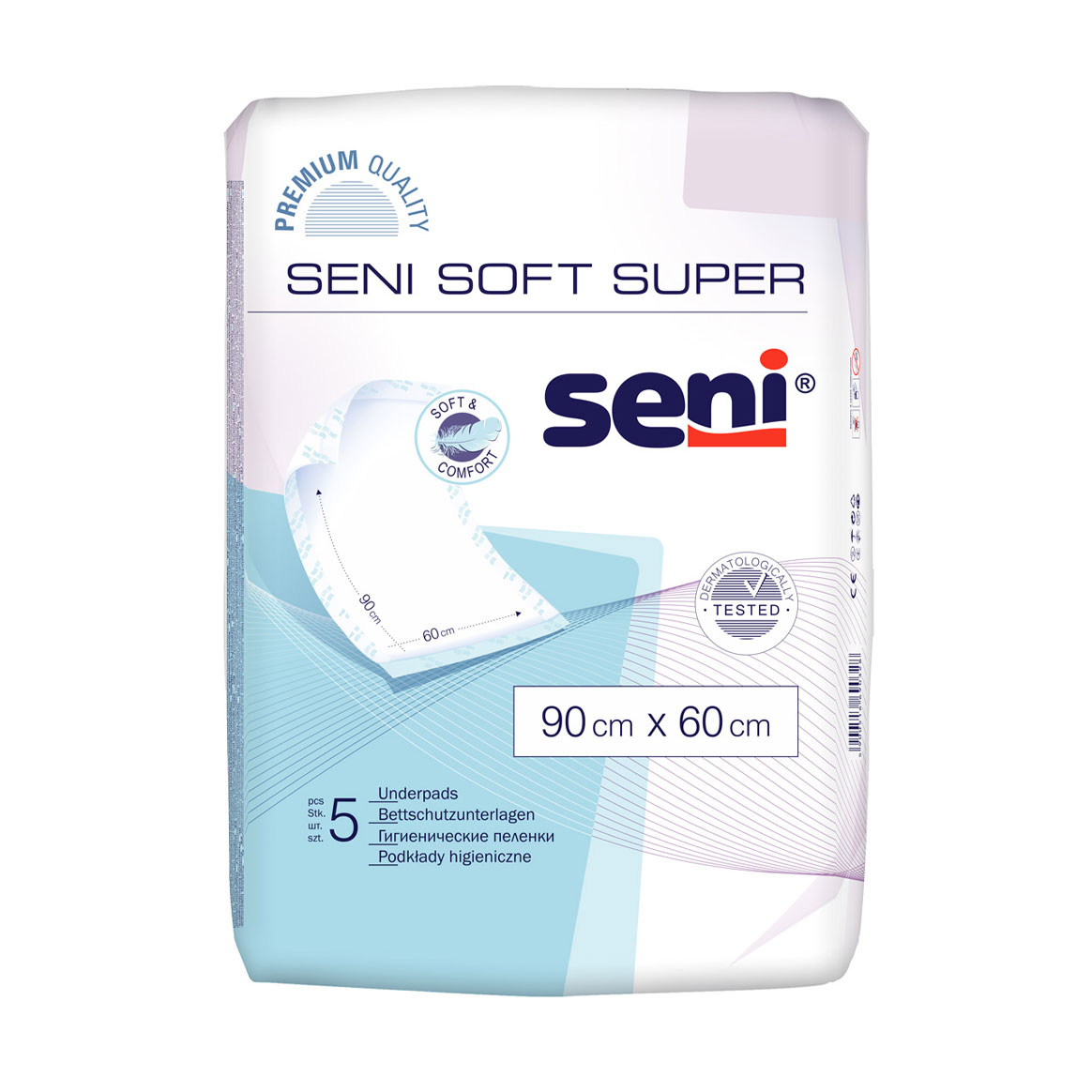 Пелюшки гігієнічні Seni Soft Super 90*60 см, 5 шт